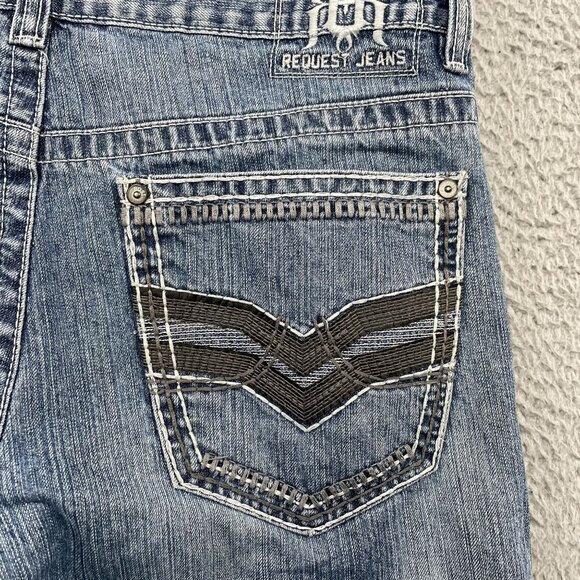 Request Jeans Mens 32x30 Premium Light Wash Mid Rise Denim Y2K - Picture 4 of 10
